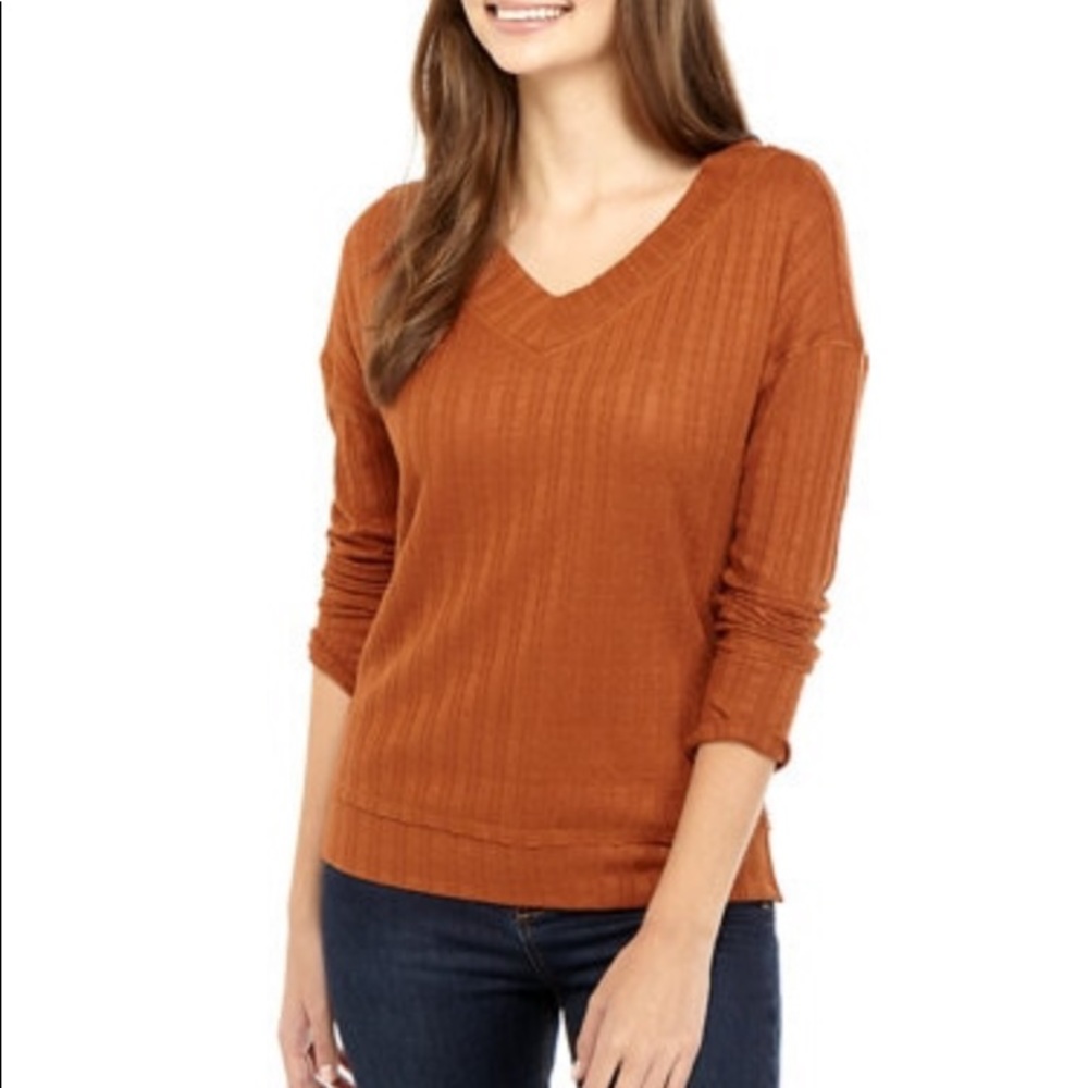 Jolt V neck Ribbed Sweater Size XS